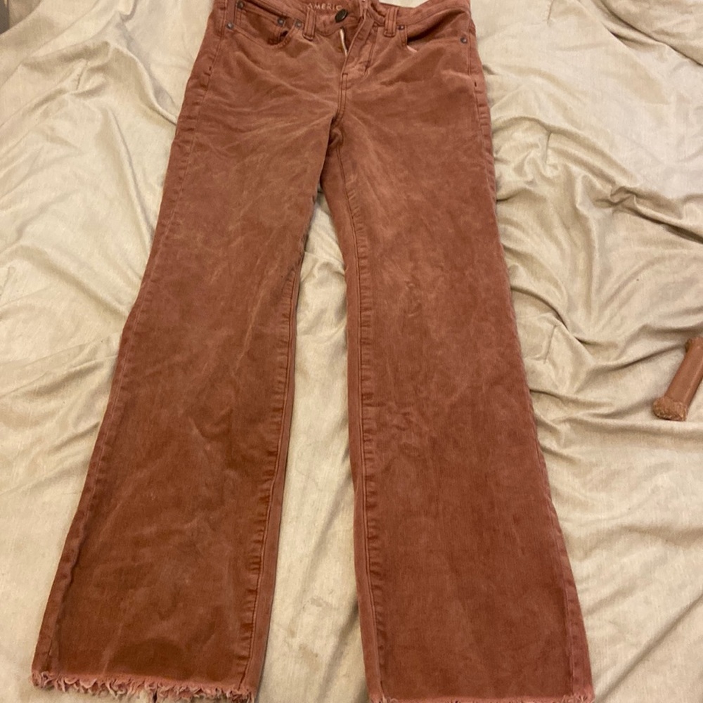 American eagle flare jeans size 26 rust color
